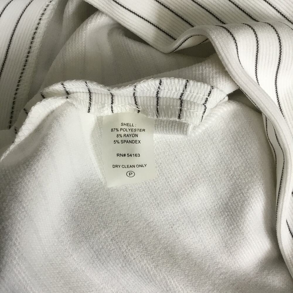 Calvin Klein Short Puff Sleeve White Striped Dress Sz 6 - Picture 7 of 9